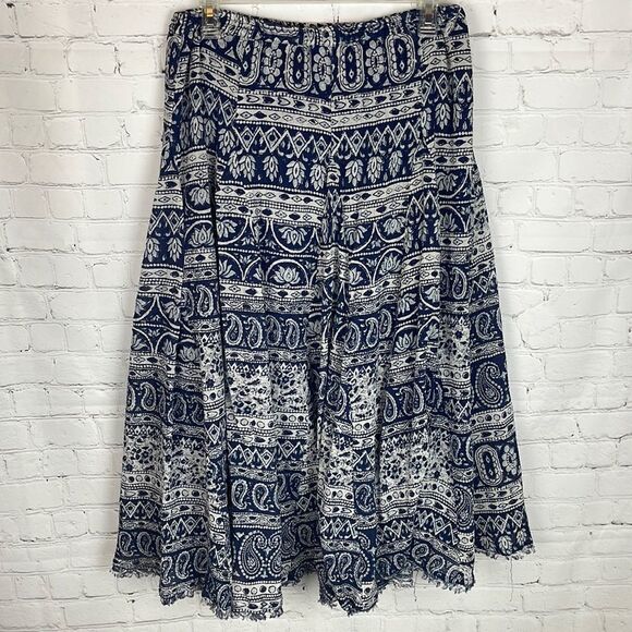 Banana Republic Blue and White Maxi Skirt Size Small - Picture 1 of 7